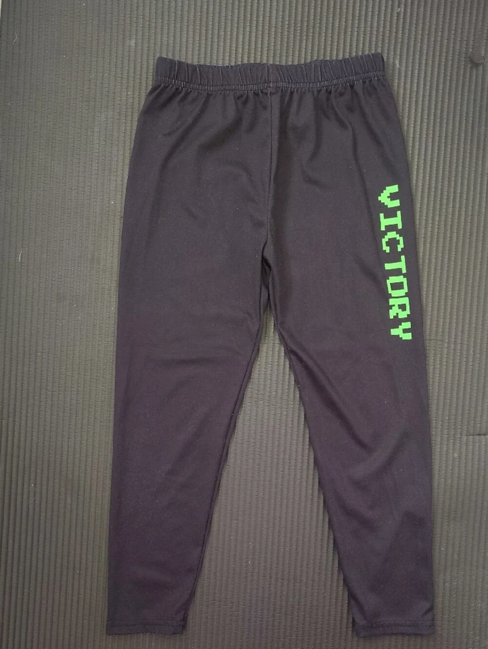 SHEIN Black and Neon Green Victory Gamer Kids Pajama Set